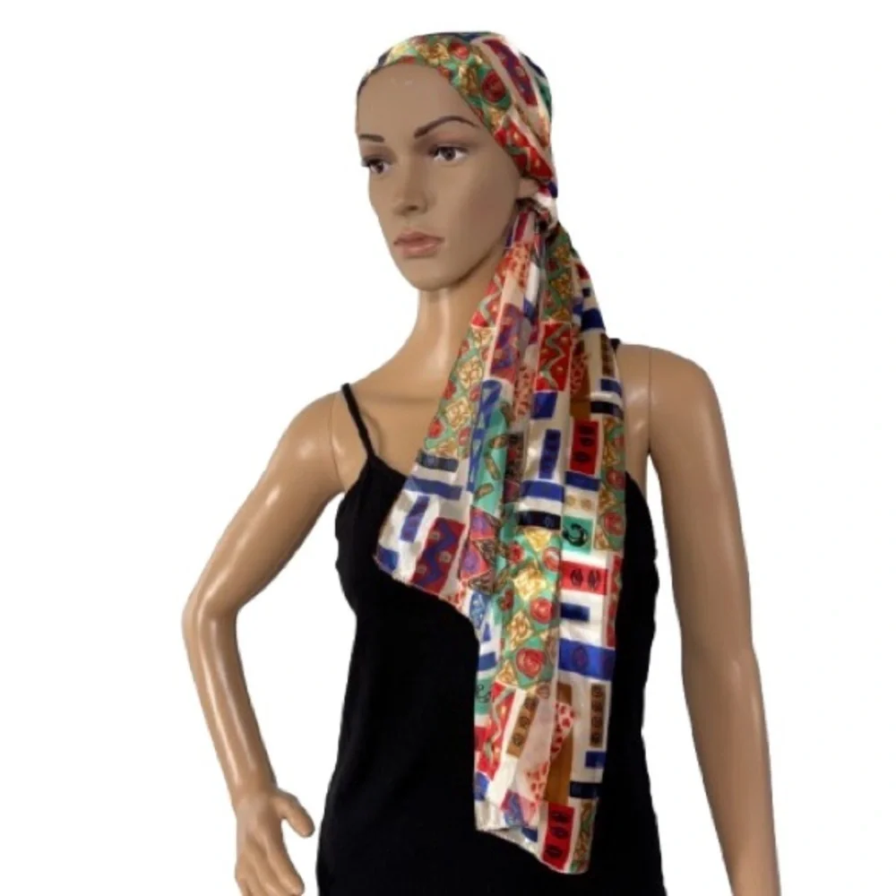 Multi Color Light Weight Head Scarf Shoulder Wrap Neck Scarf Purse Scarf OS